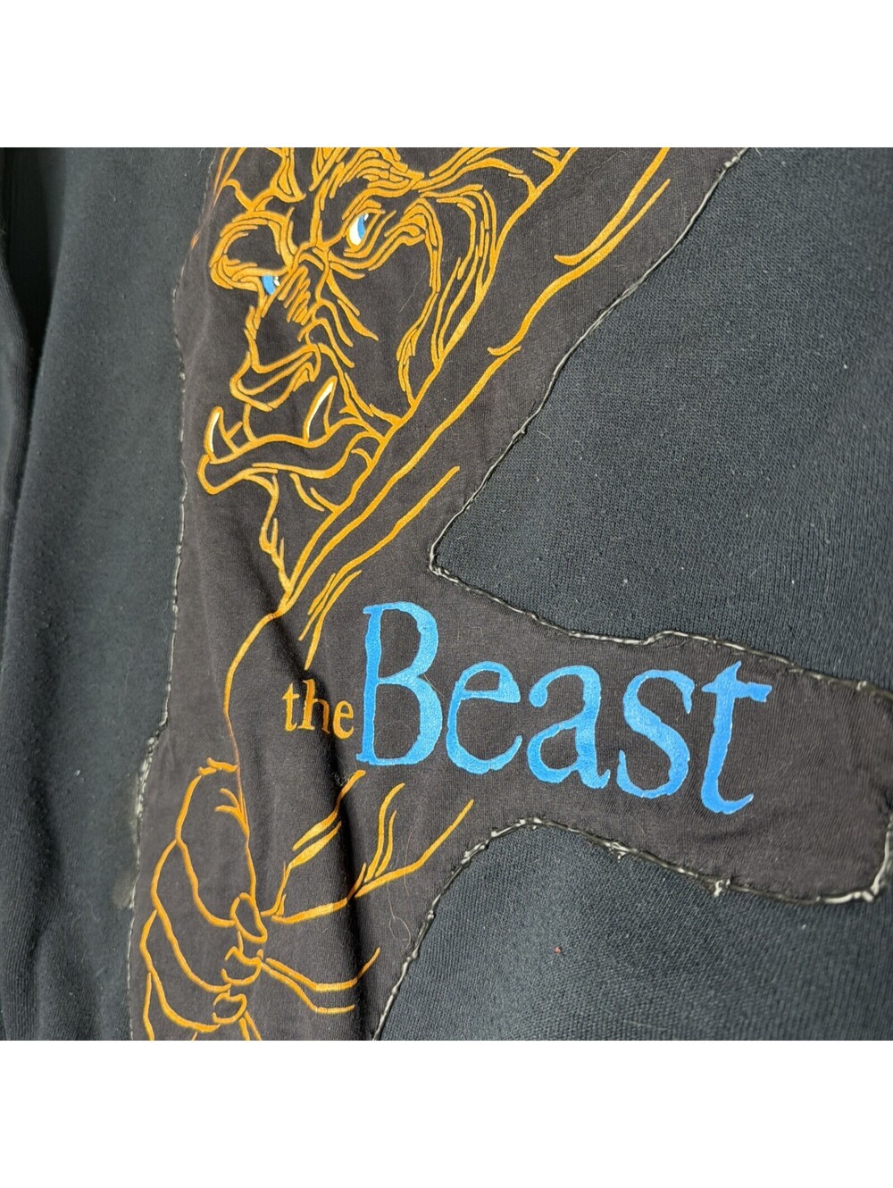 Vintage Disney Reworked XXL Beauty and the Beast Graphic Crew Neck 90s Promo - Picture 3 of 11